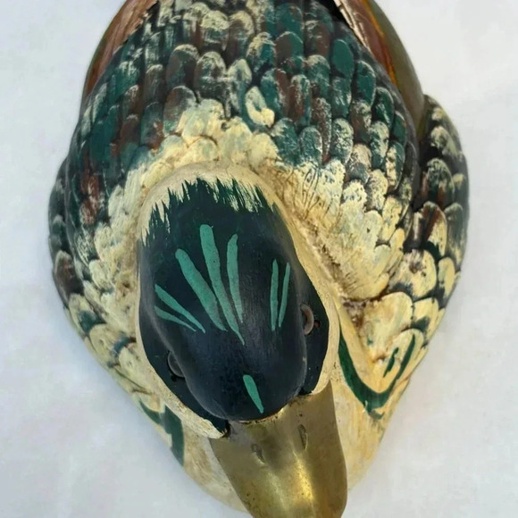 Malevolti Handmade Wood Brass Signed Italy Duck Multicolor Size 6.5"x4" - Picture 6 of 12